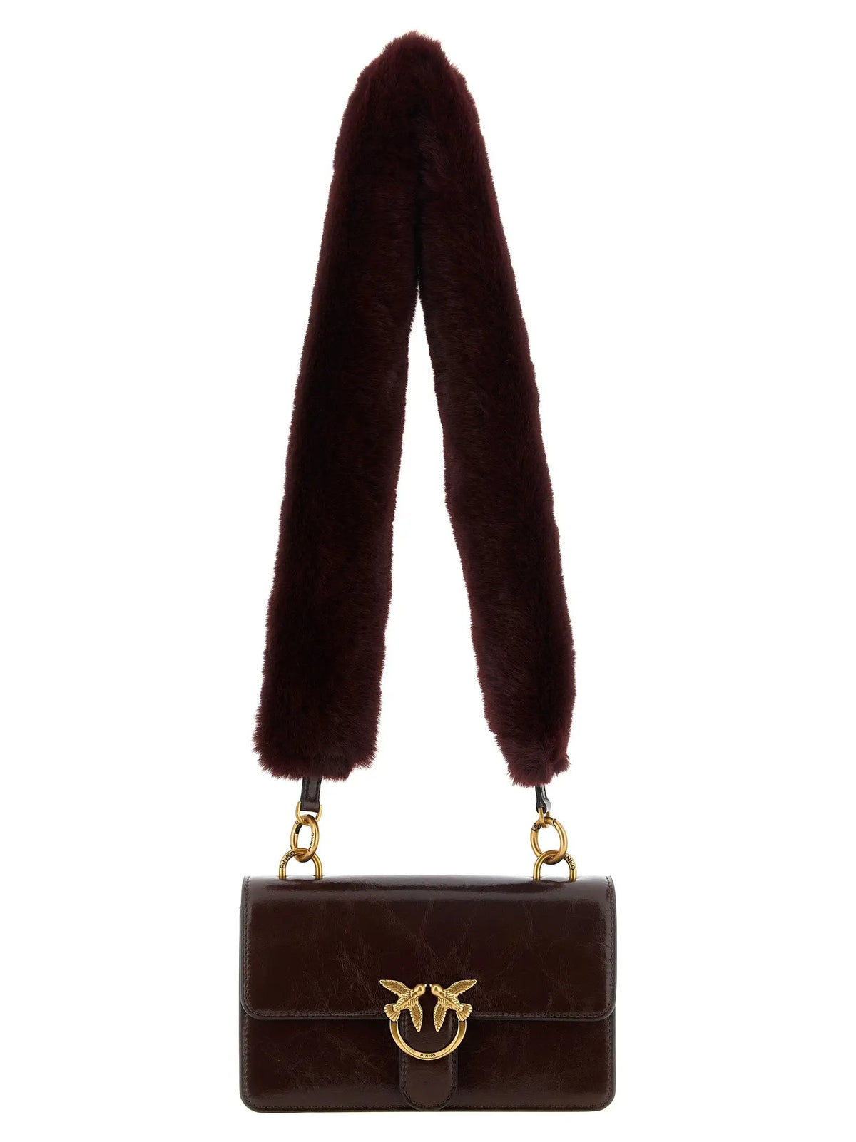 PINKO PINKO Bordeaux Calfskin Shoulder Bag