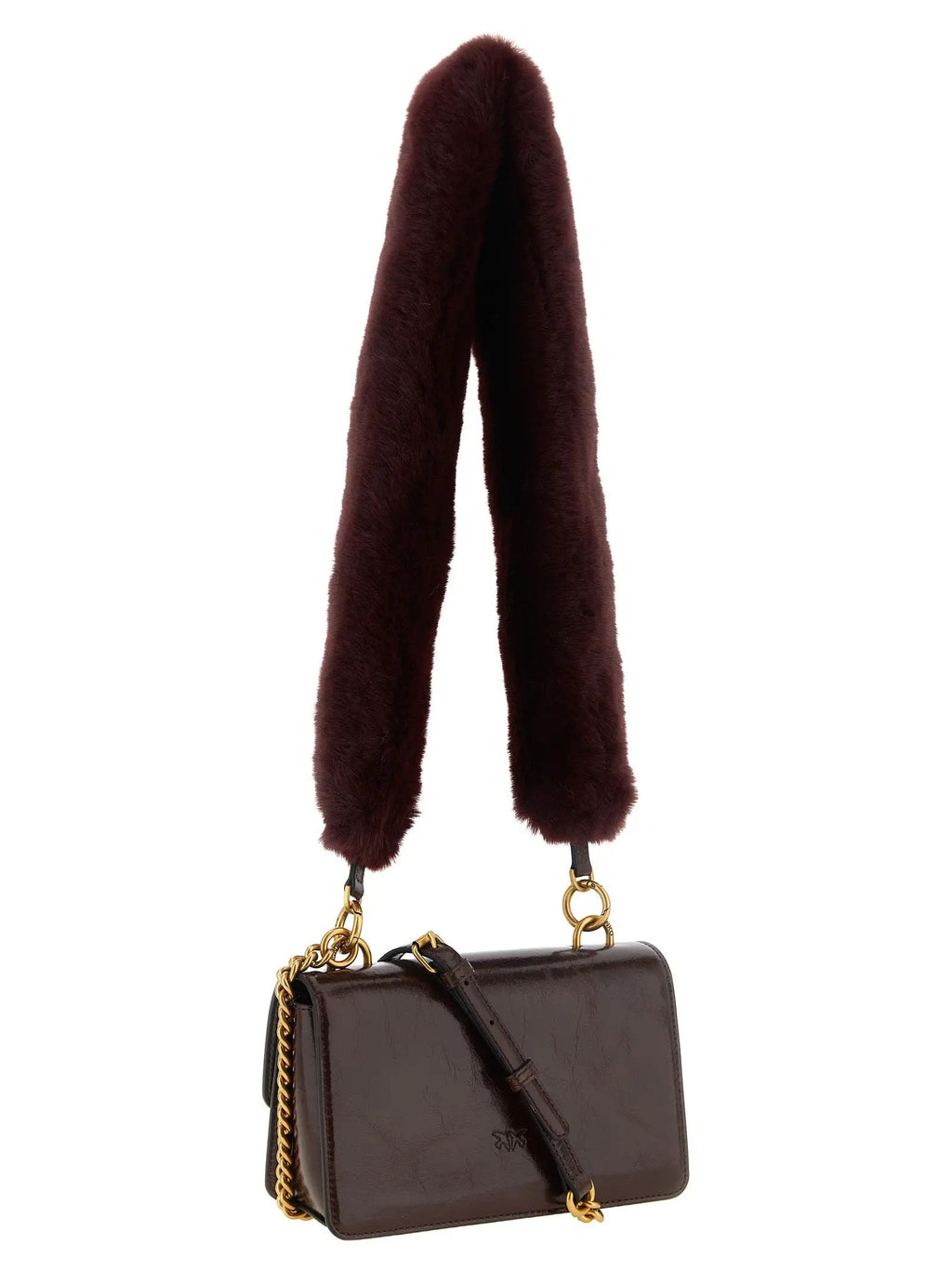 PINKO PINKO Bordeaux Calfskin Shoulder Bag