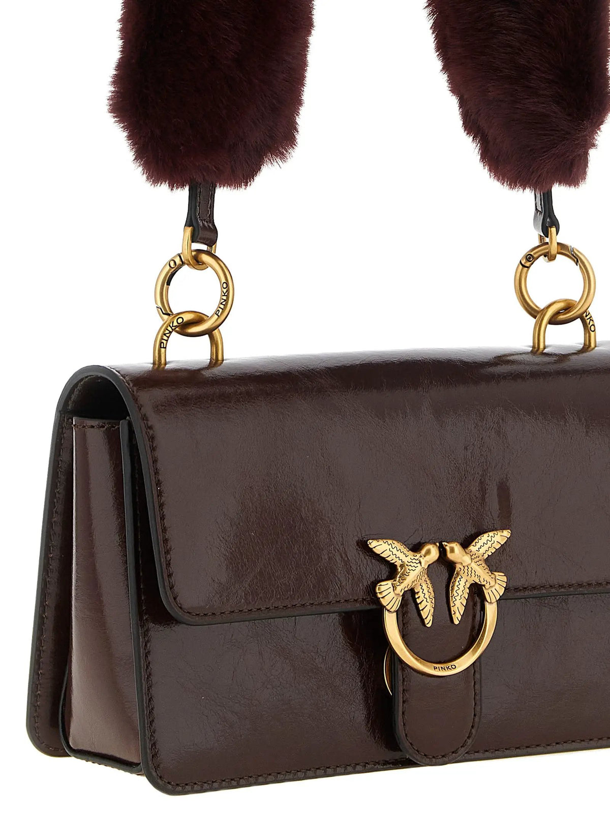 PINKO PINKO Bordeaux Calfskin Shoulder Bag