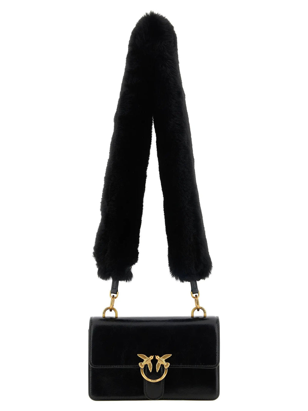 PINKO PINKO Black Calfskin Shoulder Bag