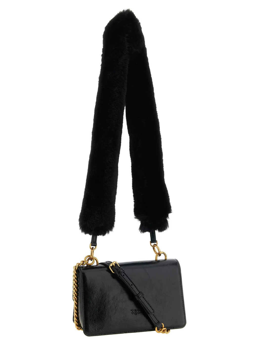PINKO PINKO Black Calfskin Shoulder Bag
