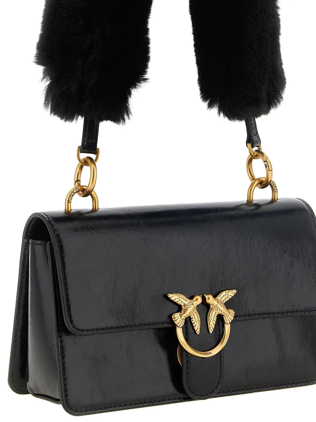 PINKO PINKO Black Calfskin Shoulder Bag