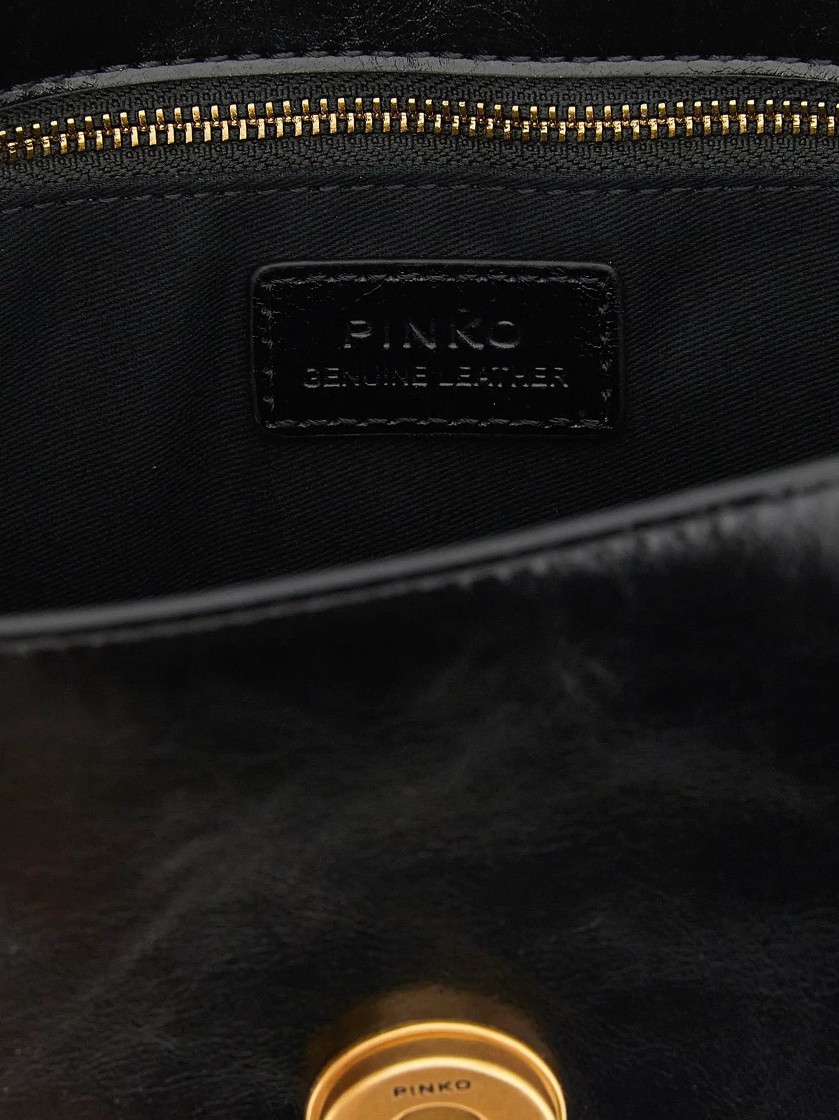 PINKO PINKO Black Calfskin Shoulder Bag