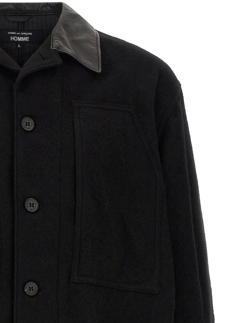 Comme Des Garçons Comme Des Garçons Black Wool Full-Length Jacket