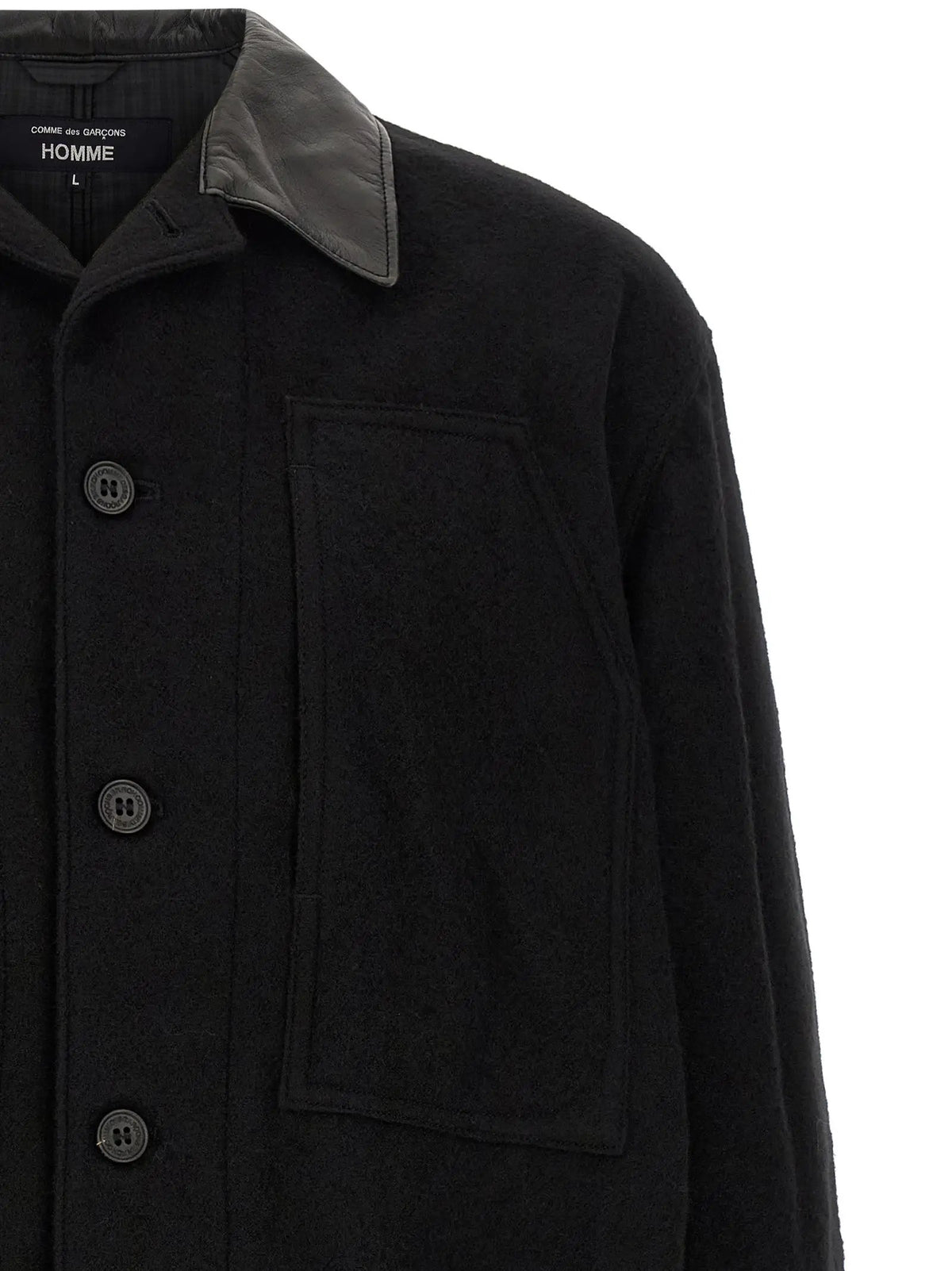 Comme Des Garçons Comme Des Garçons Black Wool Full-Length Jacket