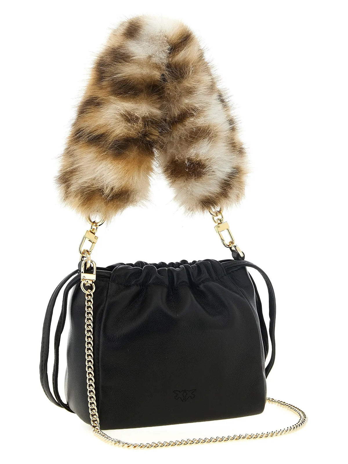 PINKO PINKO Black Lambskin Shoulder Bag