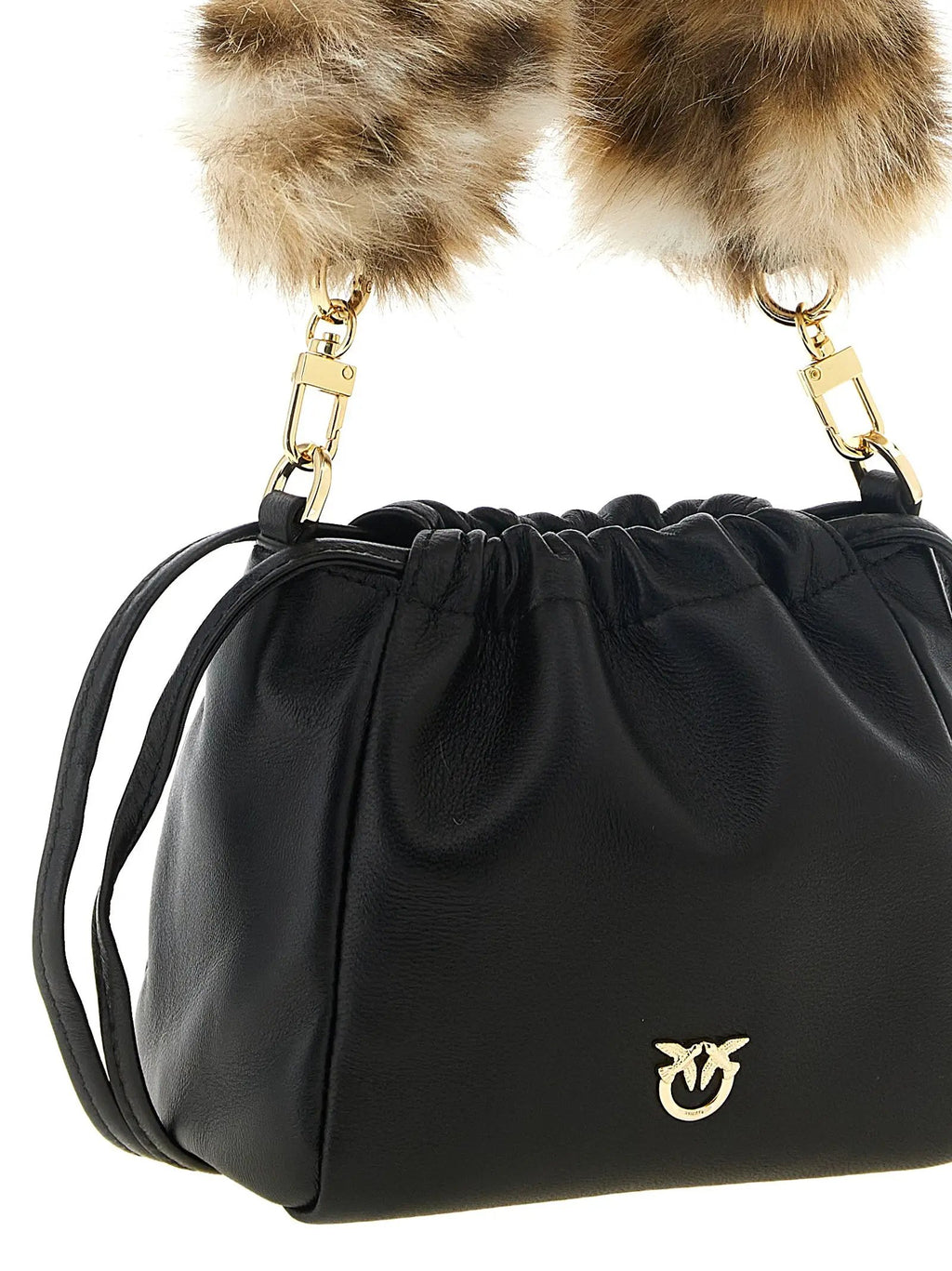 PINKO PINKO Black Lambskin Shoulder Bag