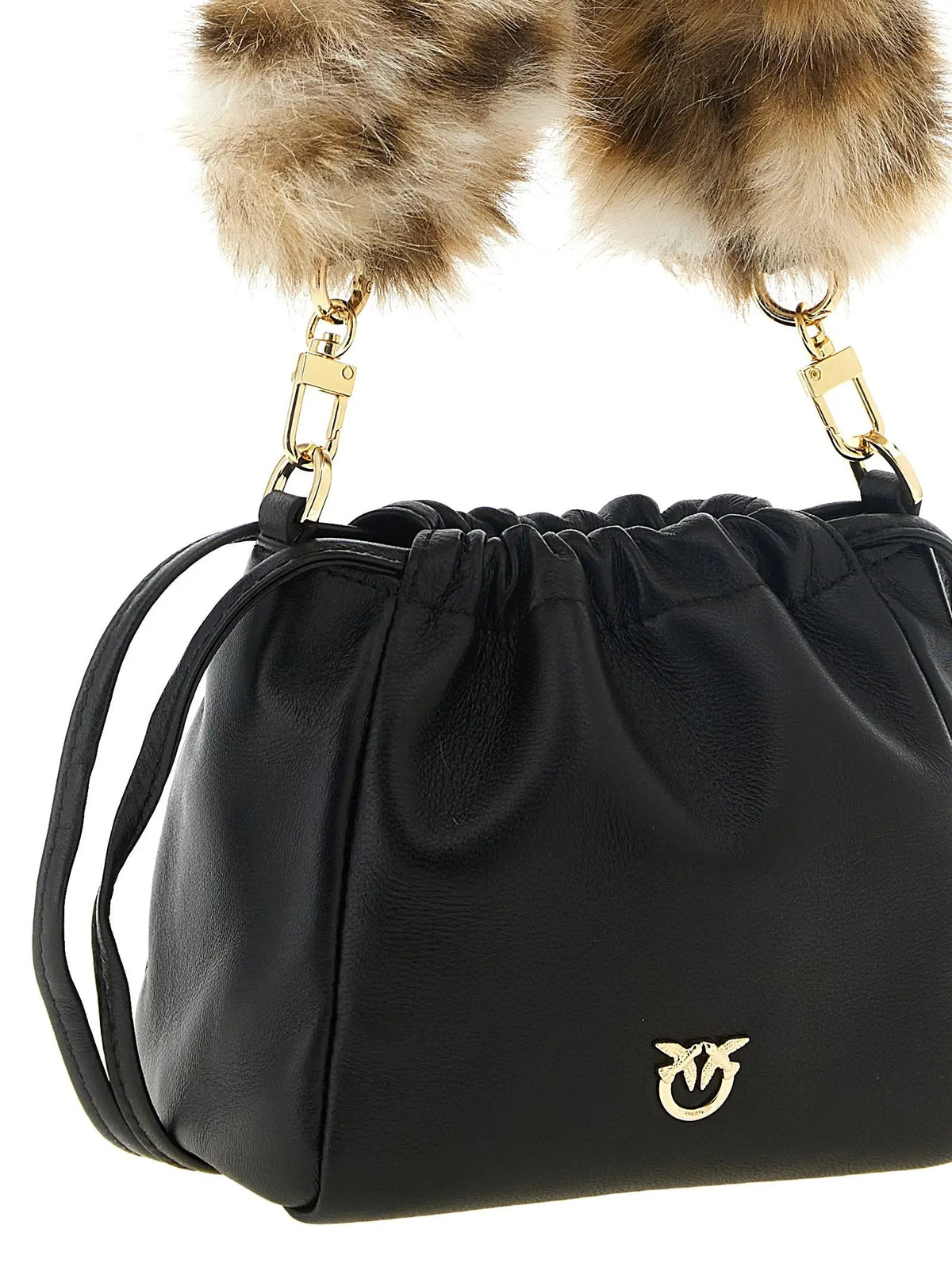 PINKO PINKO Black Lambskin Shoulder Bag