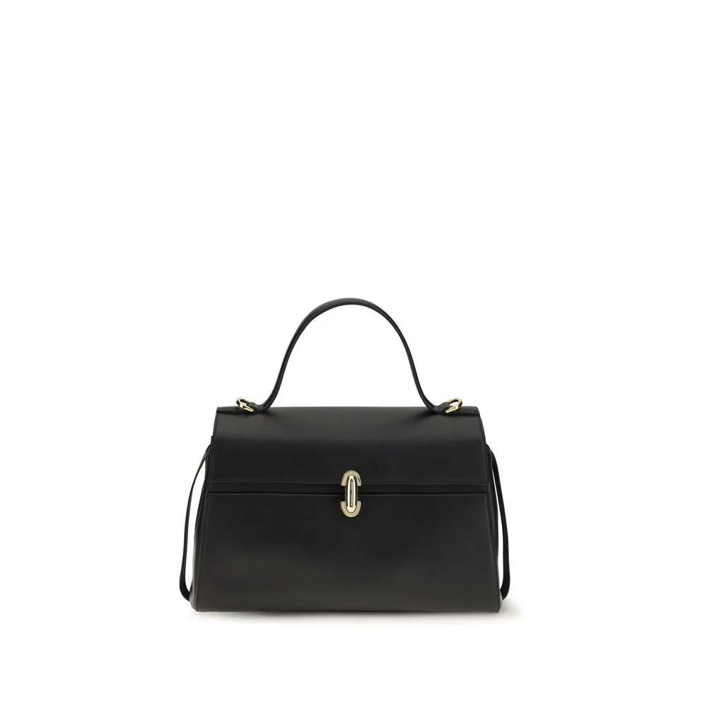 Savette Black Calf Leather Bos Taurus Shoulder Bag