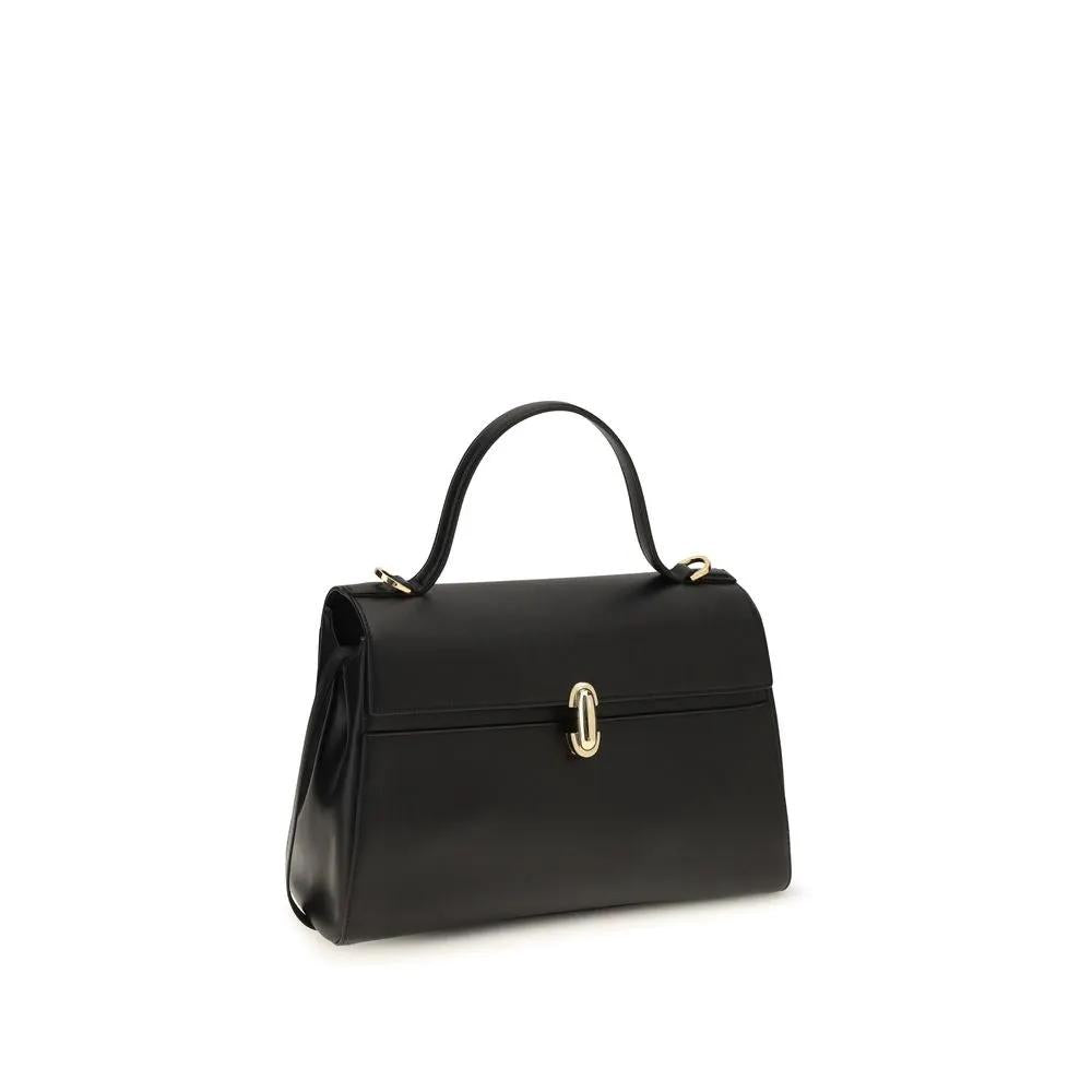 Savette Black Calf Leather Bos Taurus Shoulder Bag