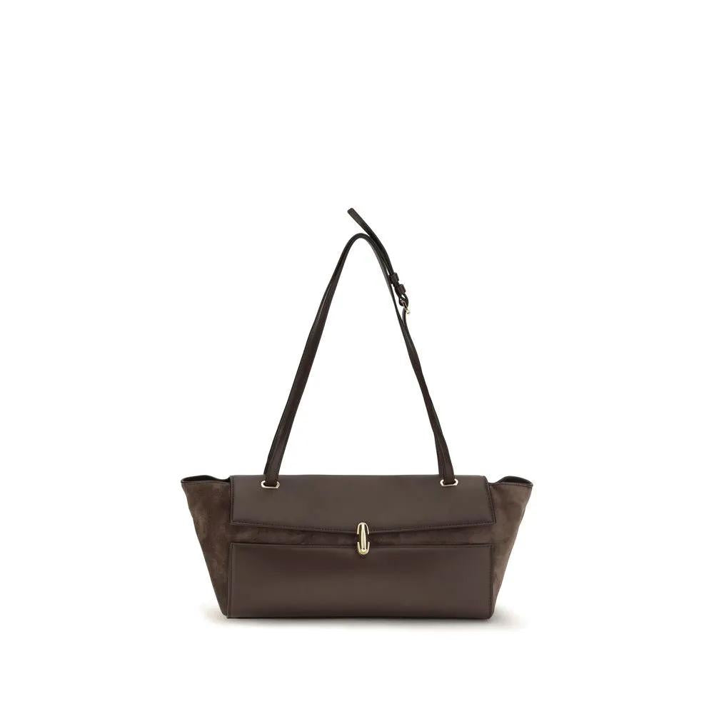 Savette Savette Brown Calf Leather Bos Taurus Shoulder Bag