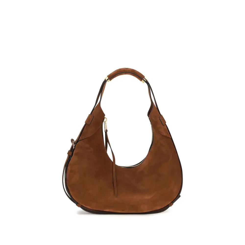 Moschino Moschino Brown Suede Leather Shoulder Bag