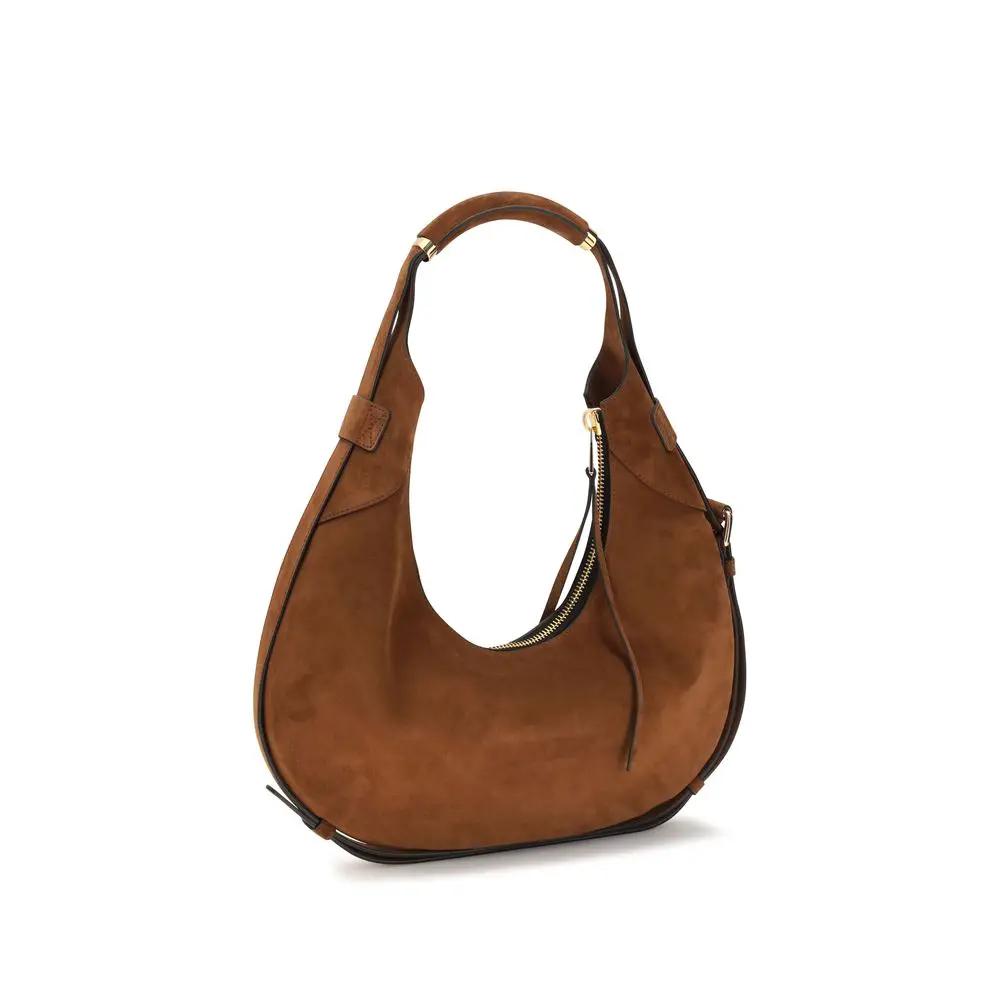 Moschino Moschino Brown Suede Leather Shoulder Bag