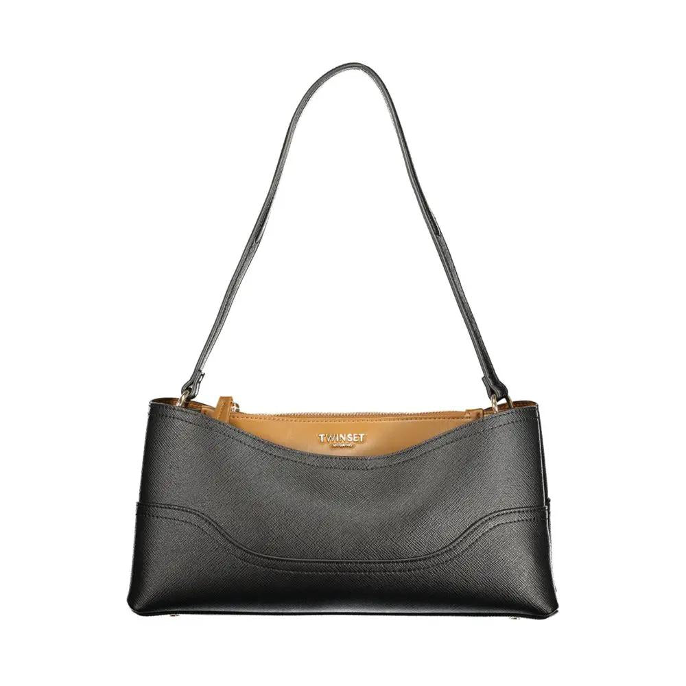 Twinset Twinset Nero Polyurethane Women Bag with Compartments and Central Pocket
