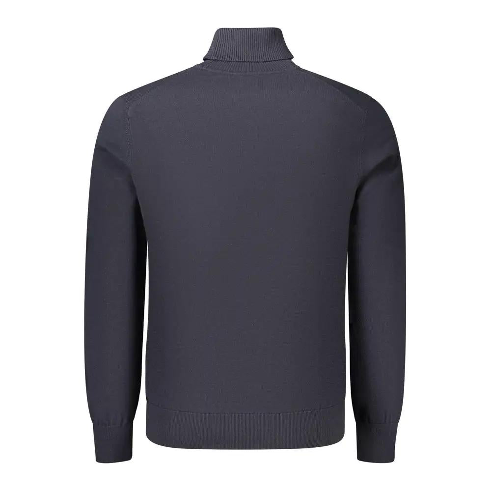 Hugo Boss Hugo Boss Blue Cotton Turtleneck