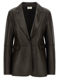 P.A.R.O.S.H. P.A.R.O.S.H. Black Lamb Leather Blazer