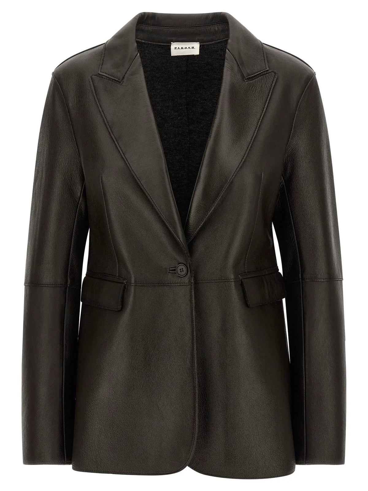 P.A.R.O.S.H. P.A.R.O.S.H. Black Lamb Leather Blazer