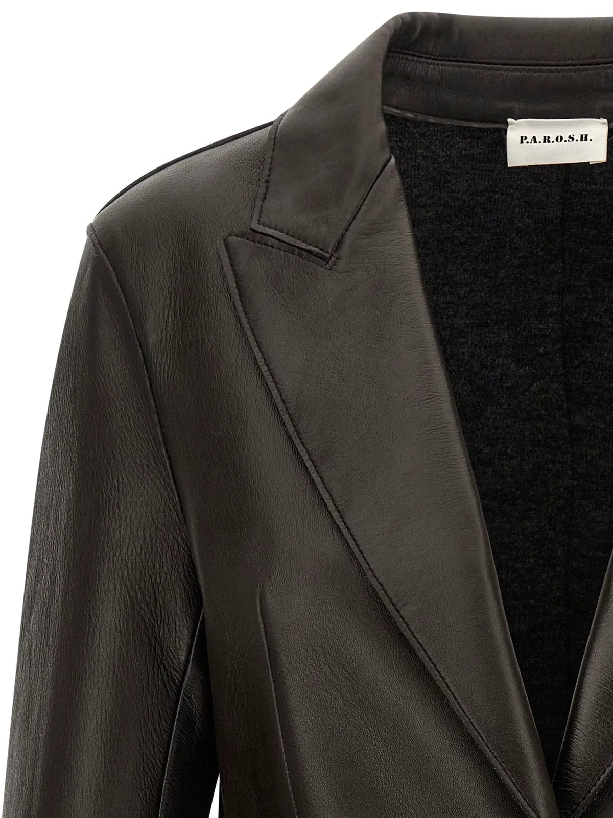 P.A.R.O.S.H. P.A.R.O.S.H. Black Lamb Leather Blazer