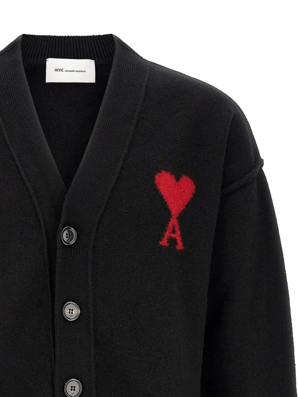 Ami Paris Ami Paris Black Wool Cardigan