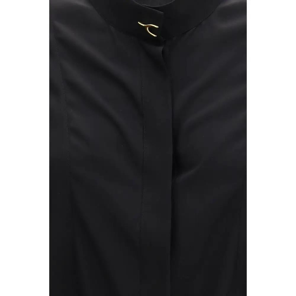 Blouse en soie noire Alexander McQueen