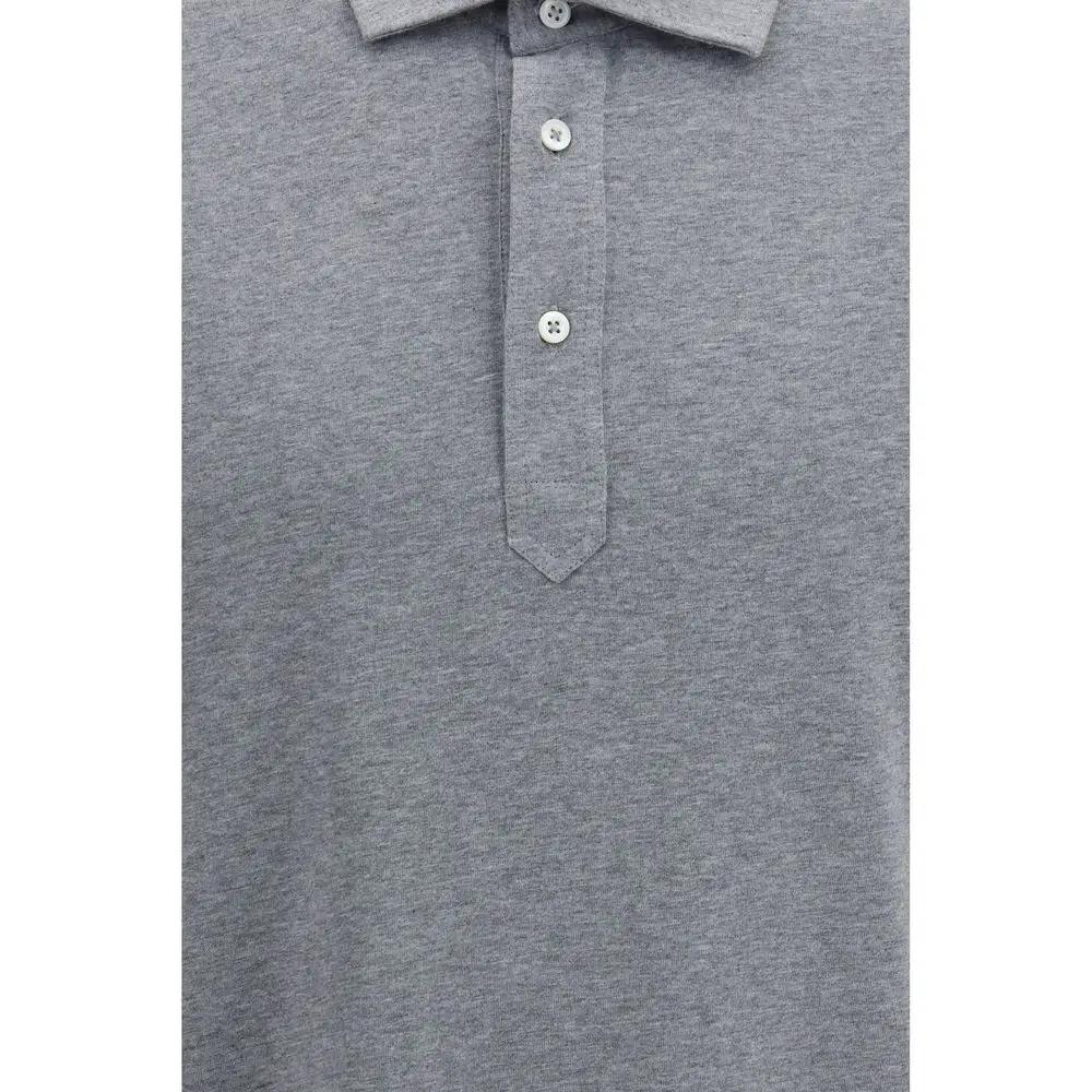 Polo Brunello Cucinelli en coton gris