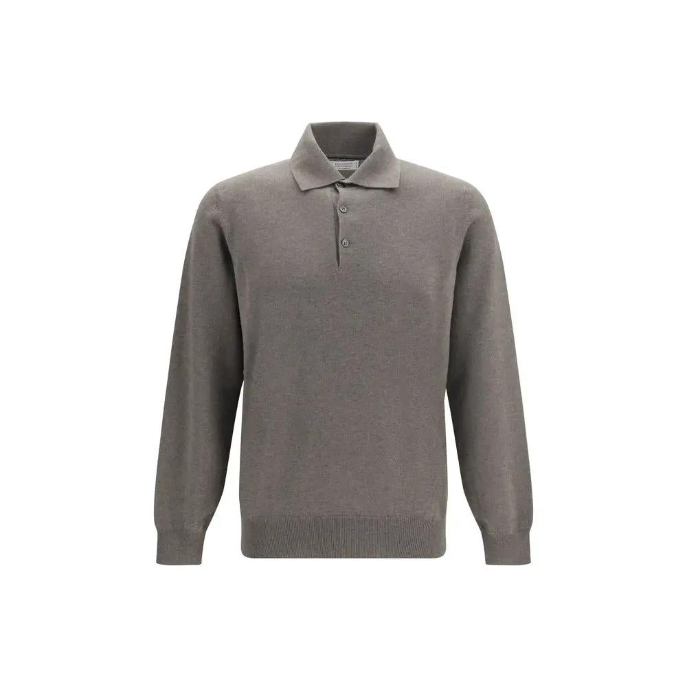 Brunello Cucinelli Brown Cashmere Polo Shirt