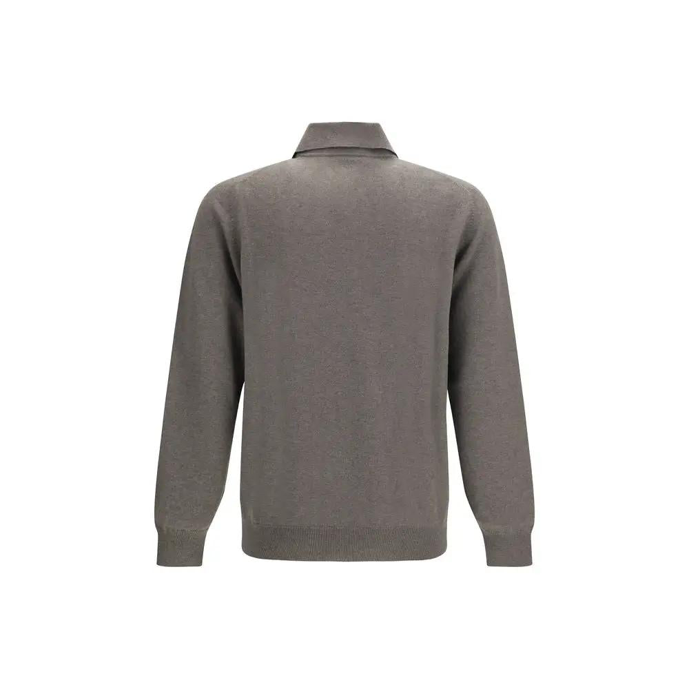 Brunello Cucinelli Brown Cashmere Polo Shirt