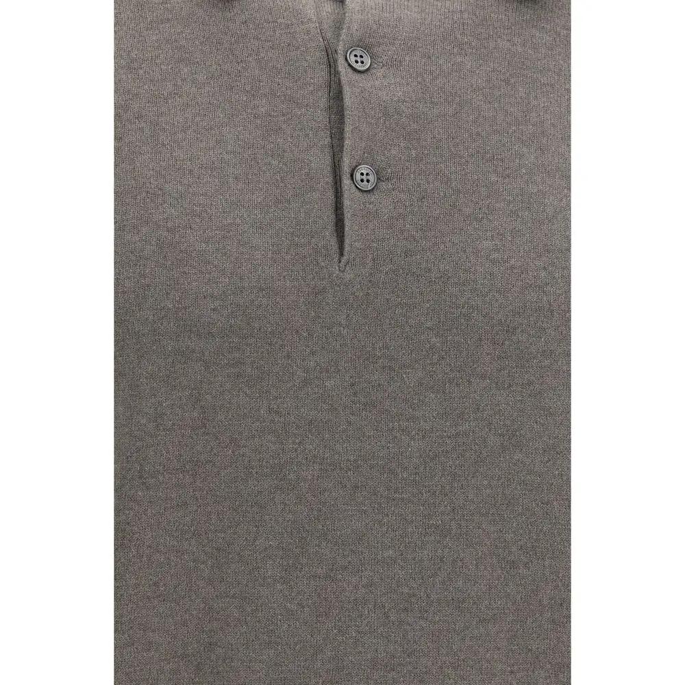 Brunello Cucinelli Brown Cashmere Polo Shirt