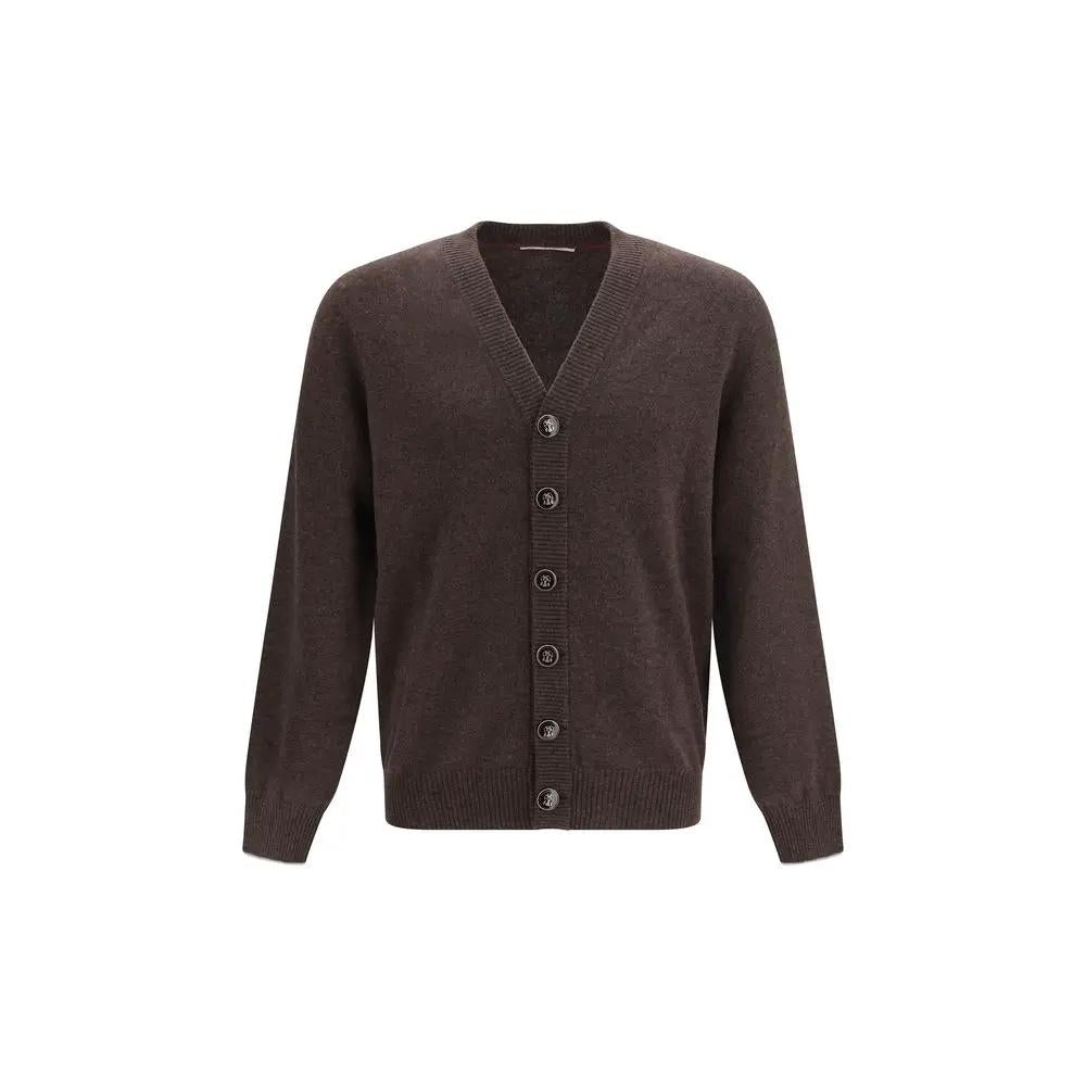 Brunello Cucinelli Cardigan en Cachemire Marron