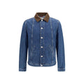 Brunello Cucinelli Blouson en jean de coton bleu