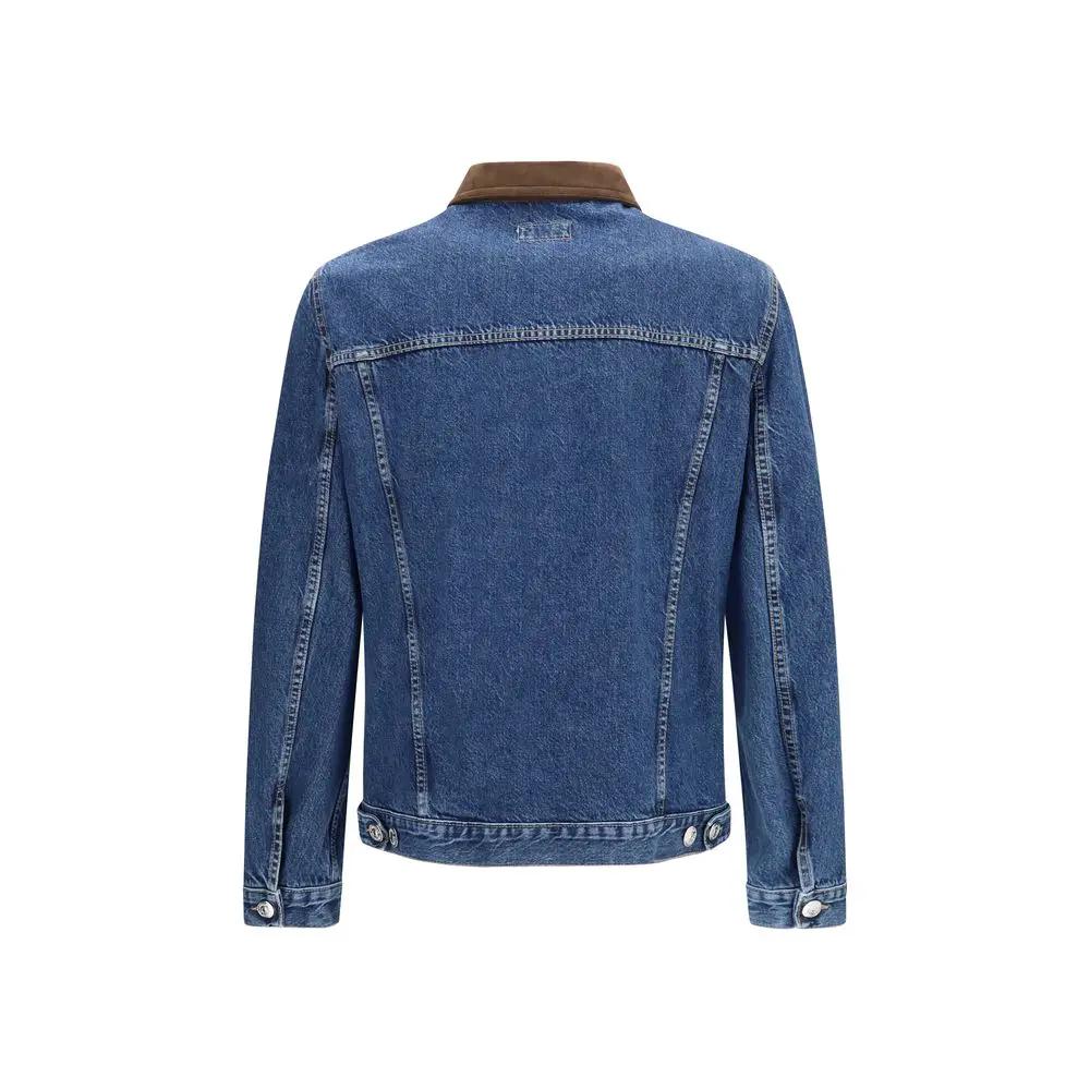 Brunello Cucinelli Blouson en jean de coton bleu