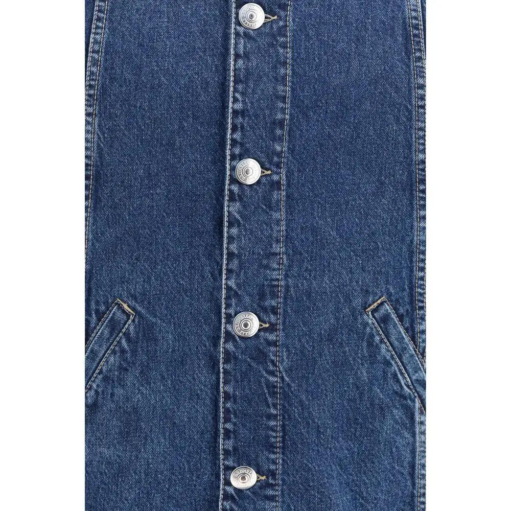 Brunello Cucinelli Blouson en jean de coton bleu