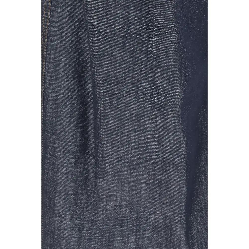 Brunello Cucinelli Blue Cotton High-Waisted Jean