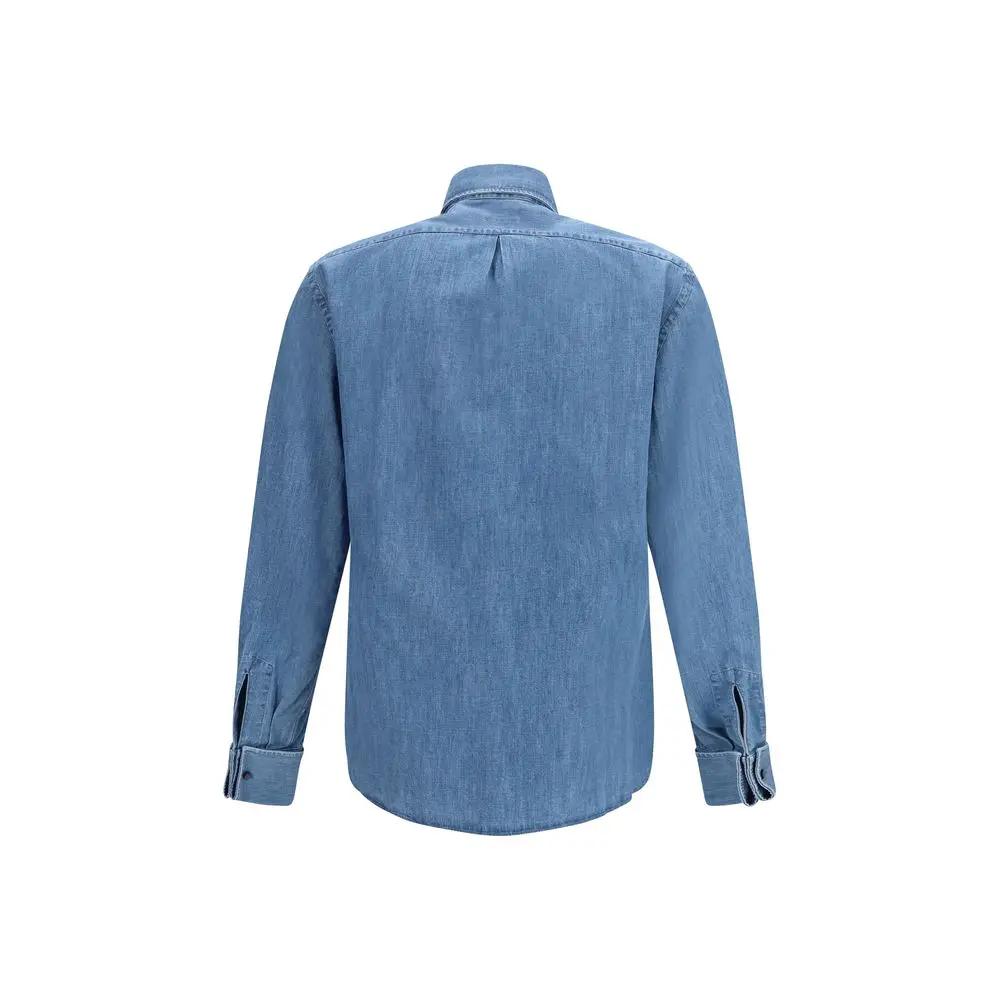Chemise en jean bleue Brunello Cucinelli