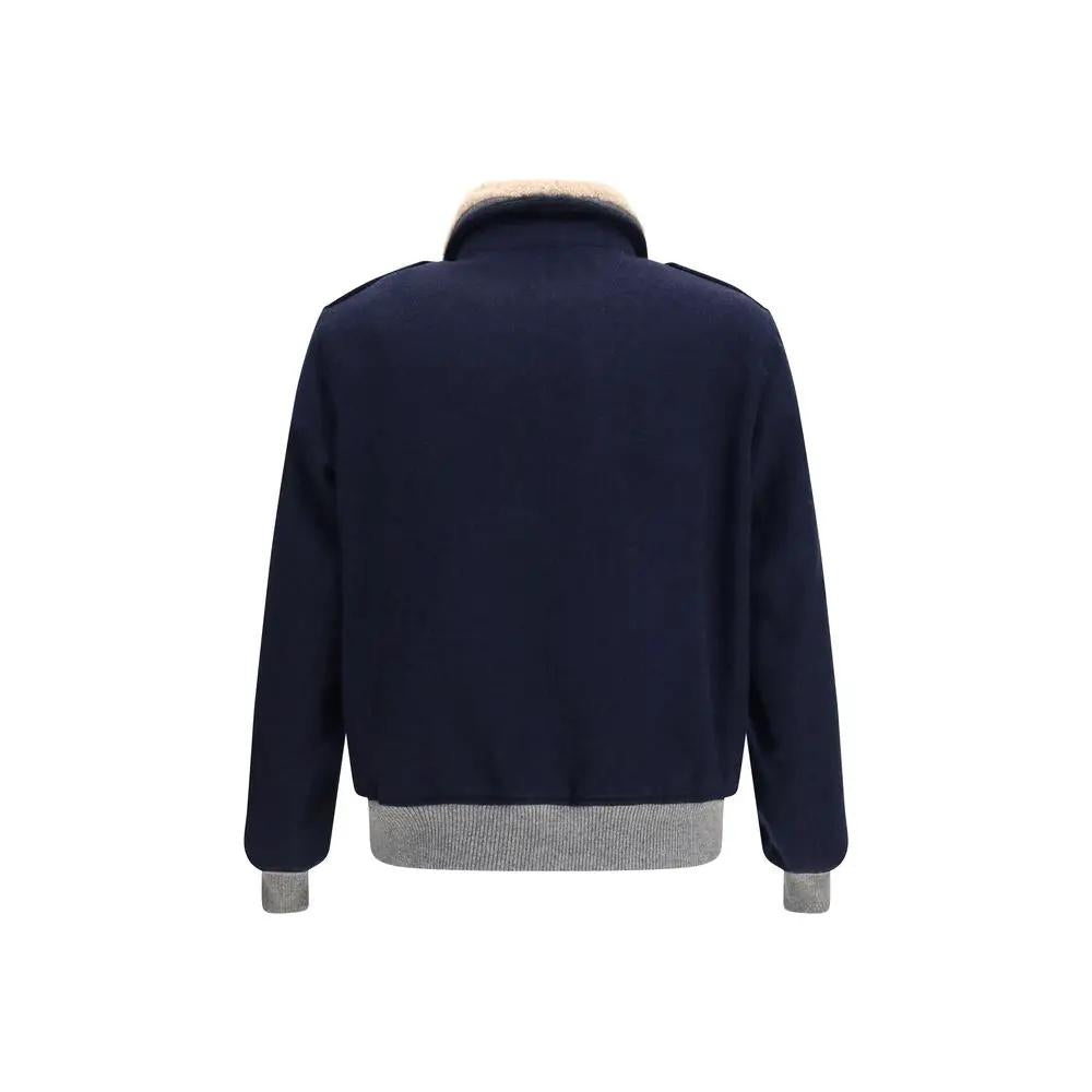 Veste longue Brunello Cucinelli en cachemire bleu