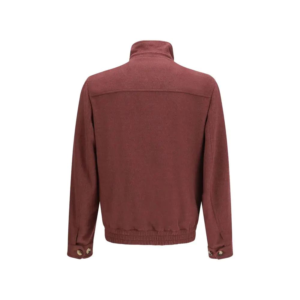 Brunello Cucinelli Bordeaux Wool Oves Aries Full-Length Jacket