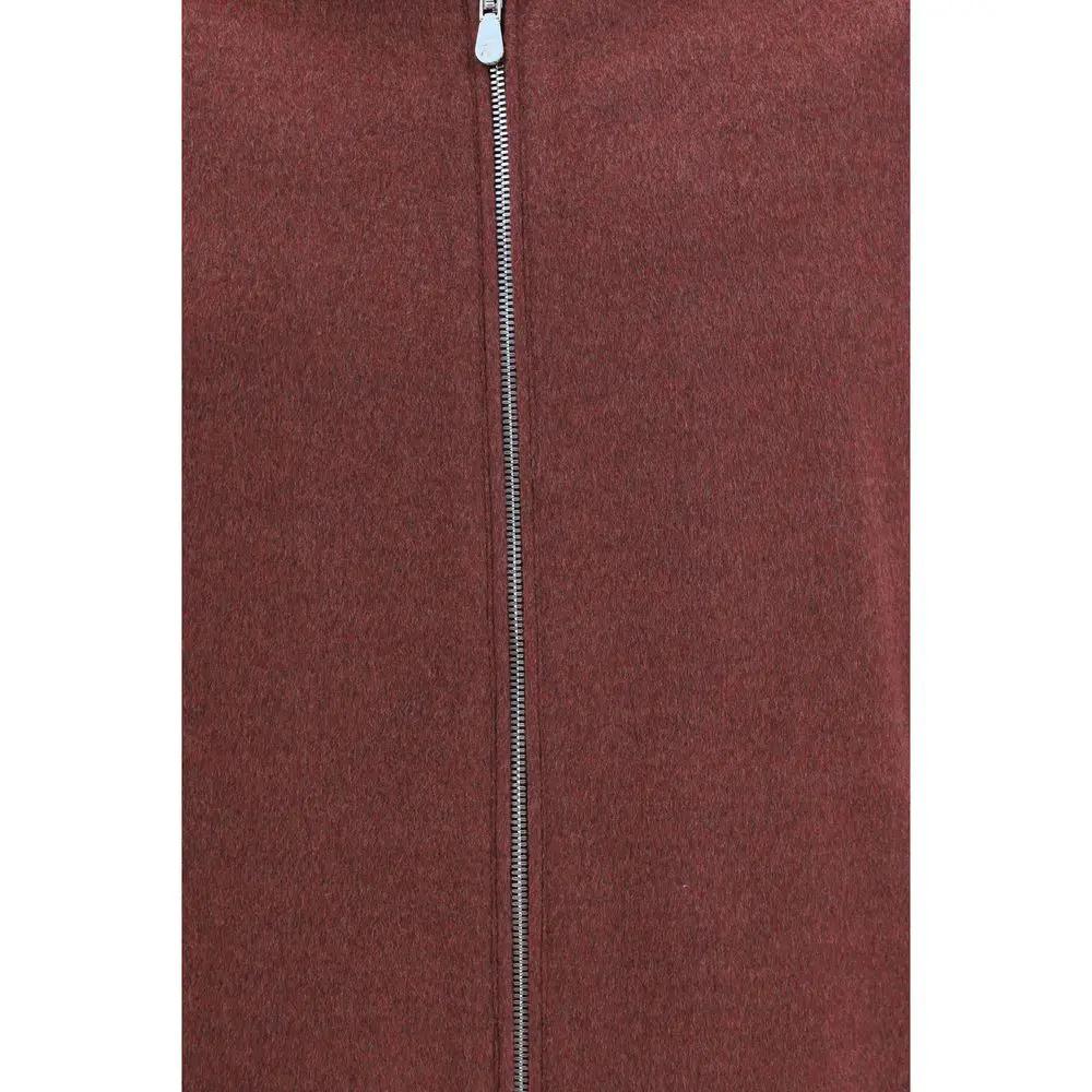 Brunello Cucinelli Bordeaux Wool Oves Aries Full-Length Jacket
