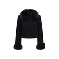 Self-Portrait Black Wool Oves Aries Full-Length Jacket