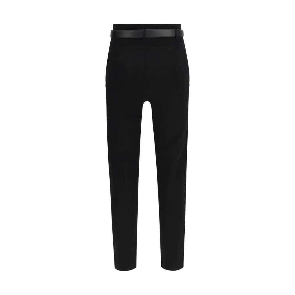Self-Portrait Black Viscose Leggings