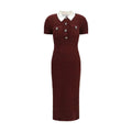 Self-Portrait Bordeaux Polyester Casual Dress