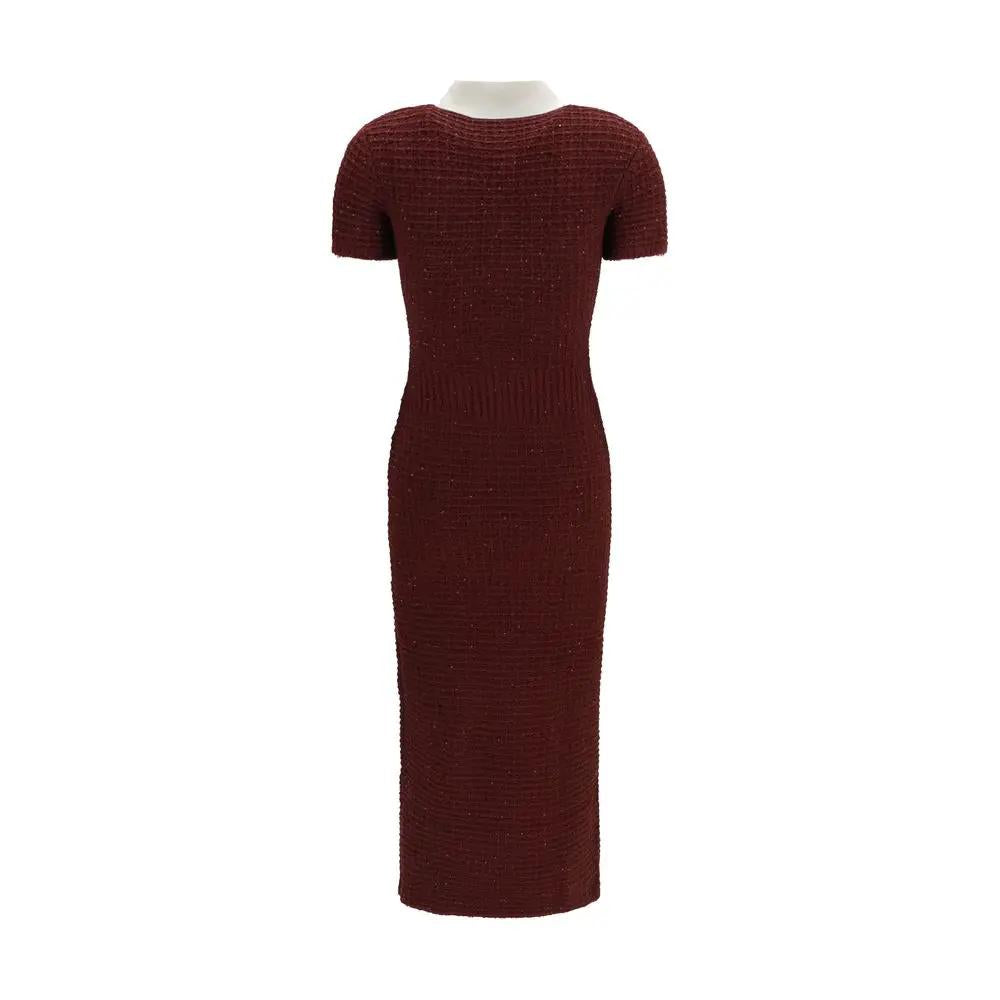 Self-Portrait Bordeaux Polyester Casual Dress