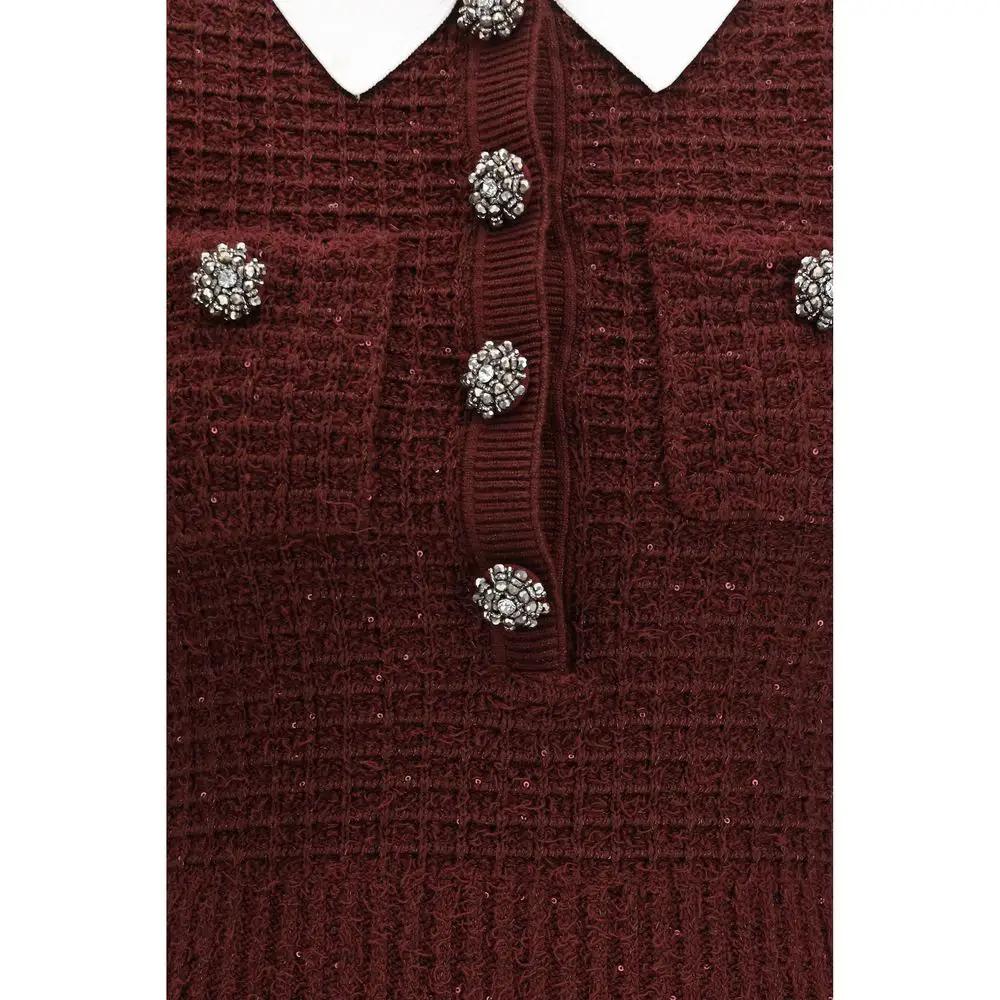Self-Portrait Bordeaux Polyester Casual Dress