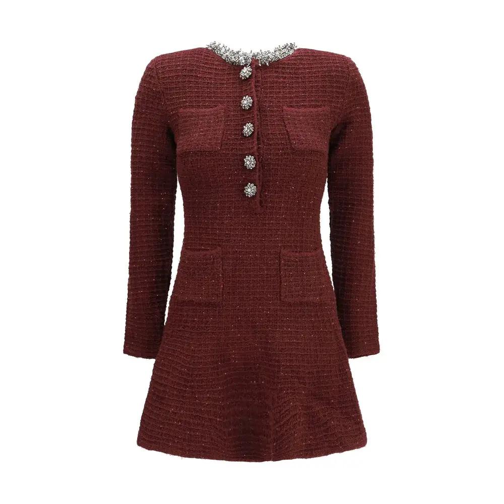 Self-Portrait Bordeaux Polyester Casual Dress