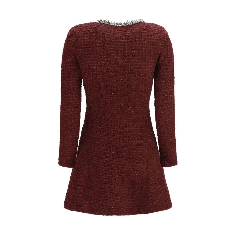 Self-Portrait Bordeaux Polyester Casual Dress
