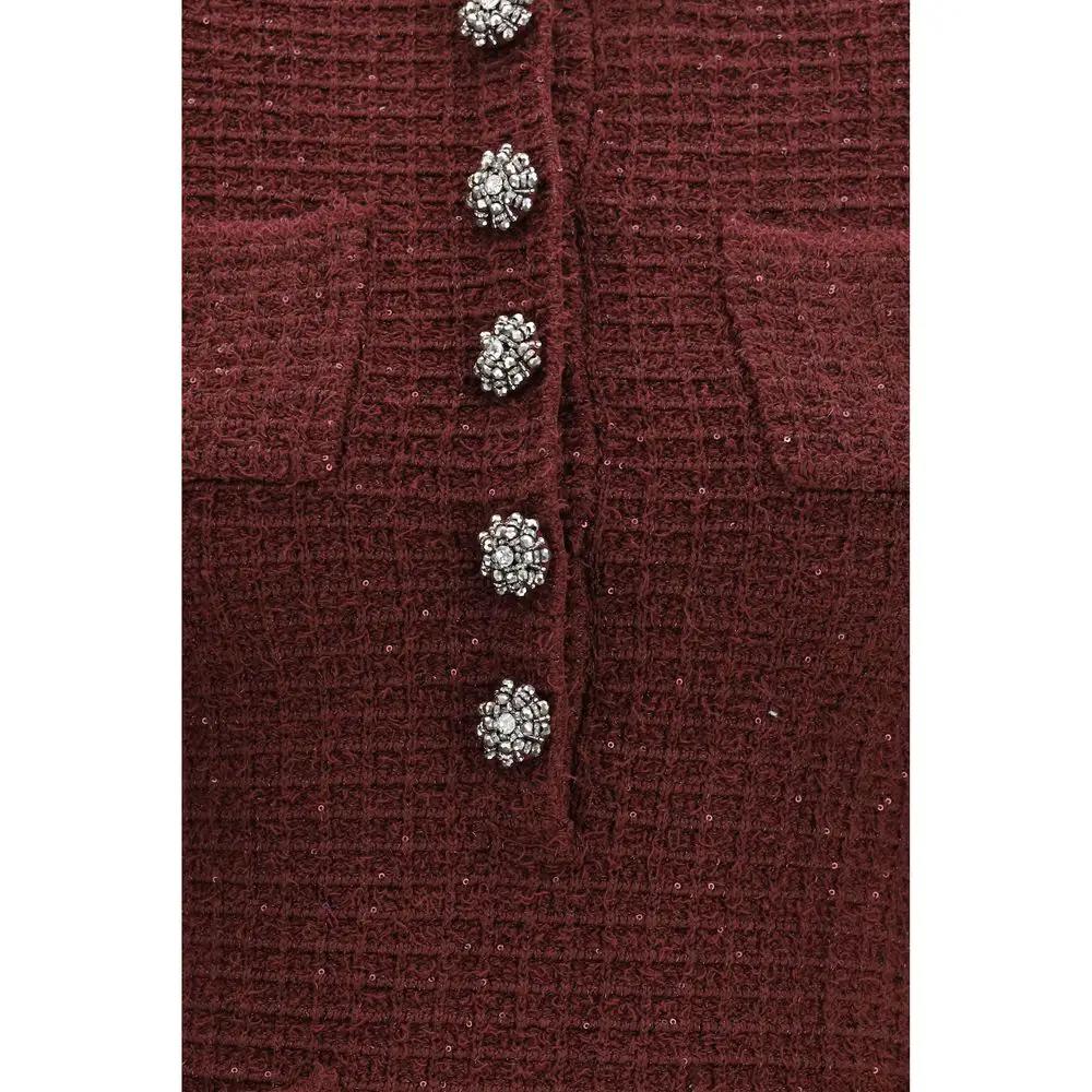 Self-Portrait Bordeaux Polyester Casual Dress