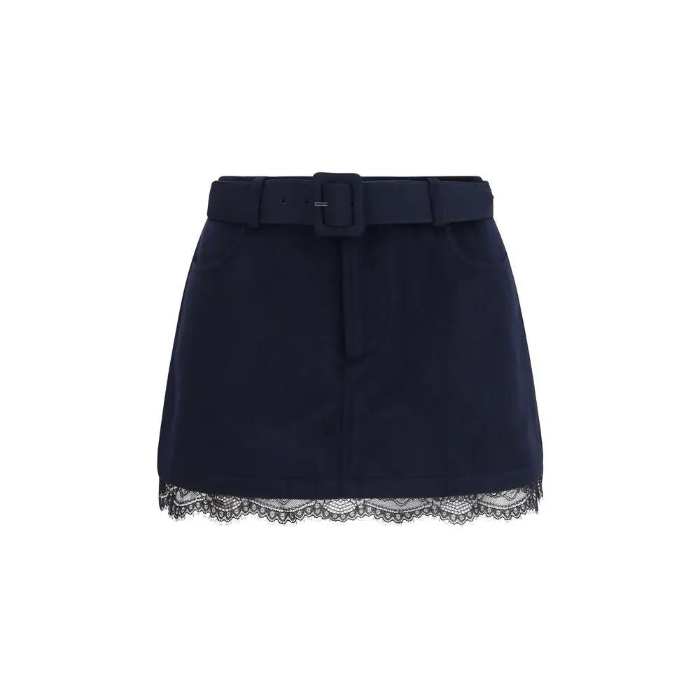 Self-Portrait Self-Portrait Blue Wool Oves Aries Bermuda Shorts