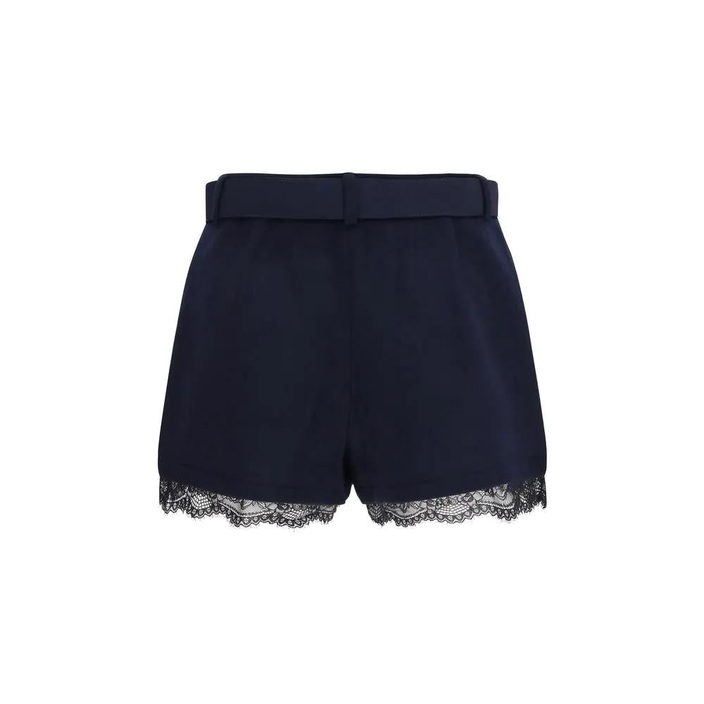 Self-Portrait Self-Portrait Blue Wool Oves Aries Bermuda Shorts