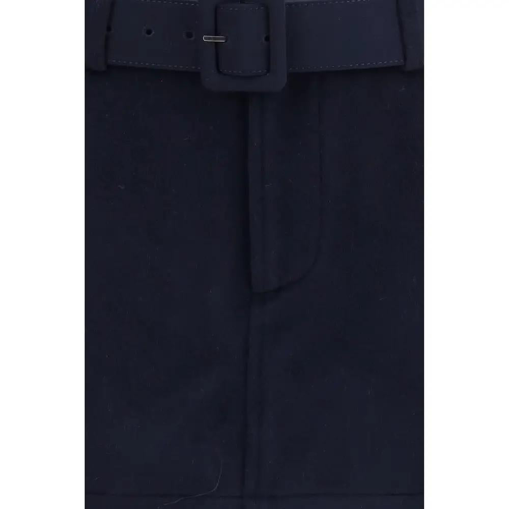 Self-Portrait Self-Portrait Blue Wool Oves Aries Bermuda Shorts
