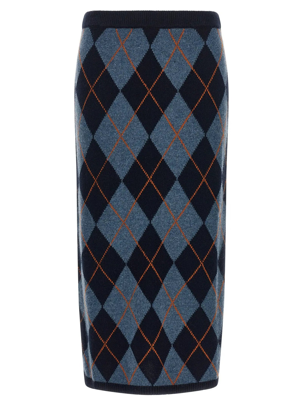 Twinset Blue Viscose Midi Skirt