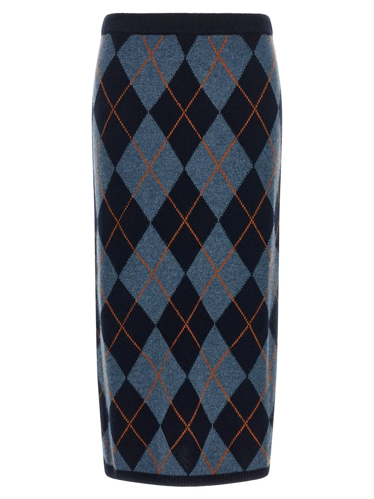 Twinset Blue Viscose Midi Skirt